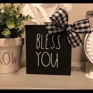 Hand Painted Tissue Box Cover w Buffalo Print Bow